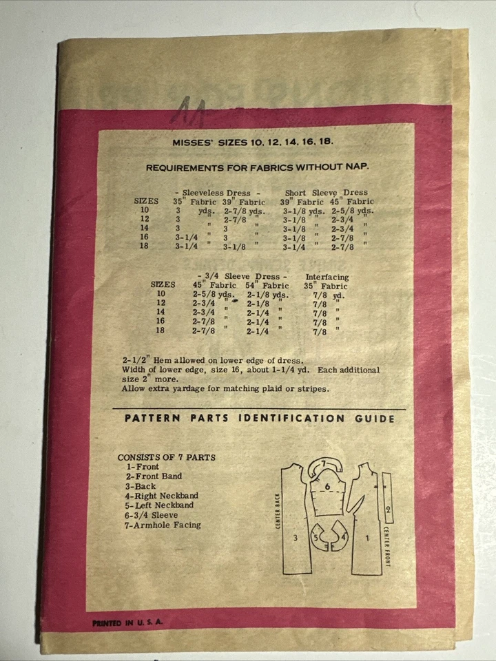 UNCUT Mail Order 9234 Misses Dress Sewing Pattern 14 Vintage - Image 2 of 2