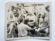 Vintage Photograph The Navy Crossing the Equator Ceremony-Sailors in Costume F