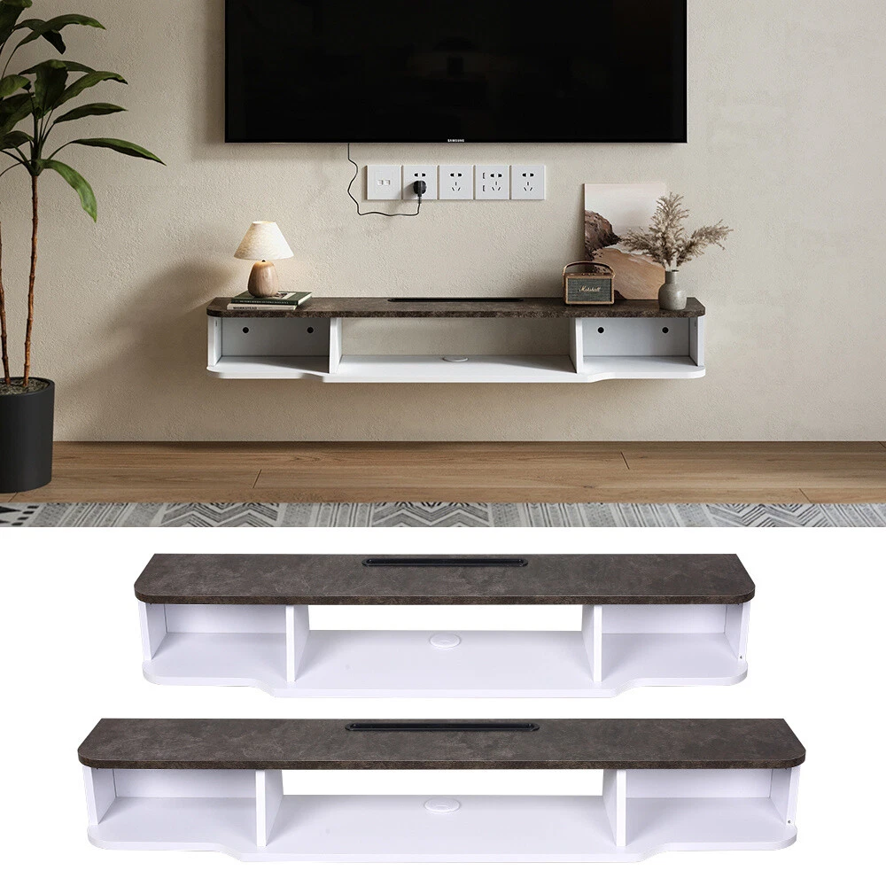Wall Mounted TV Cabinet Entertainment Unit Floating Storage Shelf