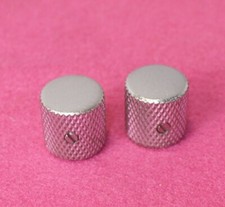 Aged Flat Knobs 2 For Telecaster Guitar/Bass - Chrome Relic