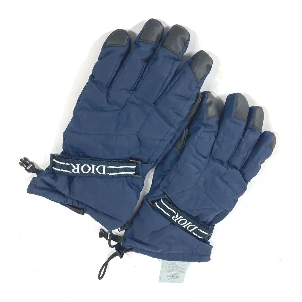 Dior 113C901A0459 Snowboarding Skiing Logo glove gloves polyamide Navy/White
