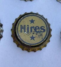 HIRES ROOT BEER cork crown bottle cap can pre ACL 2 star label soda Paper tin