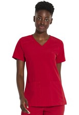 Red Dickies Scrubs EDS Essentials V Neck Top DK615 RED