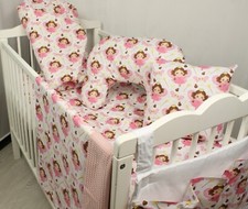 10 pc BEDDING SET  4 cot bed NURSERY fairies pink girl large set duvet quilt
