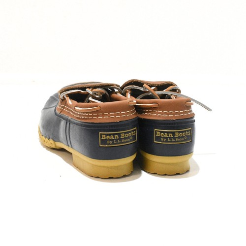 LL Bean 8M Botas de cuero tostado azul marino con suela de goma Botas de pato - Imagen 3 de 5