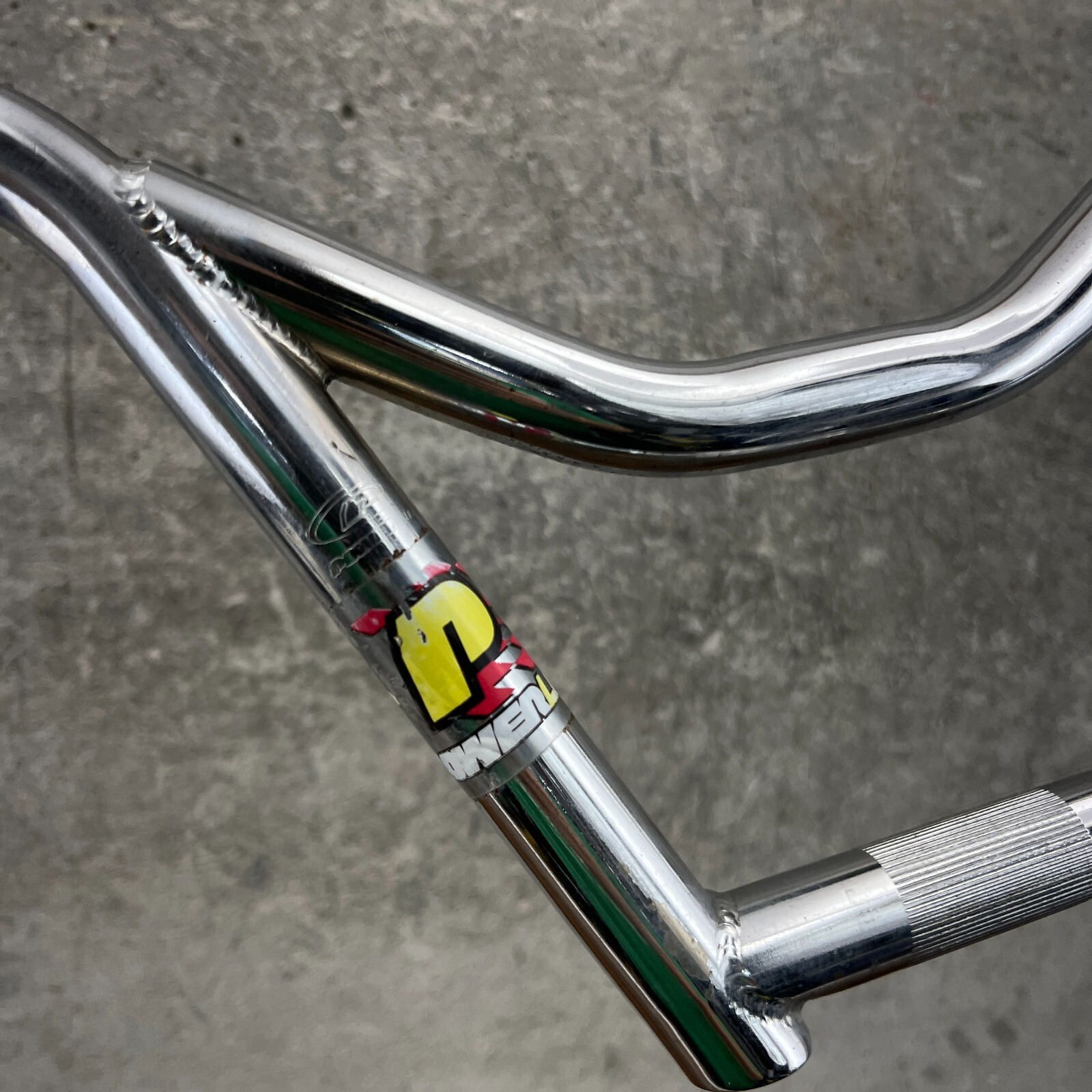 PowerLite Handlebars Old School BMX Bars P Stamp 4pc Chrome Kneesaver Style GT eBay