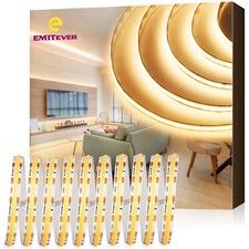 EMITEVER COB LED Strip Lights Warm White 32.8ft, 3000K 24V Dimmable Tape Ligh...
