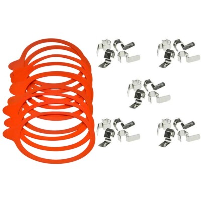 Einmach-Set 10 Gummiringe 94x108 mm und 20 Metallklammern für  Weckgläser 10 cm