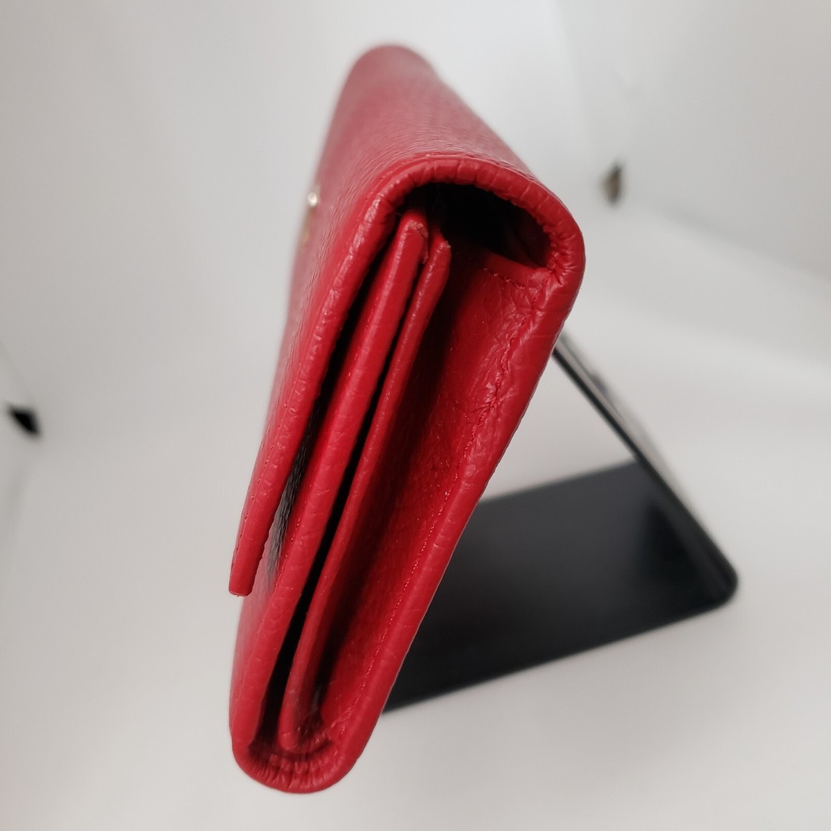 【関税&送料込】Coccinelle Wallets Red Coccinelle Tri-fold Italian Leather Long Wallet 7