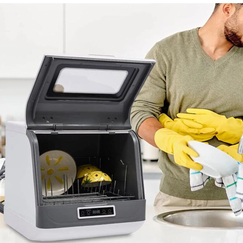 Arbeitsplatte Tragbar Automatisch Mini Geschirrspüler mit 3 Waschprogrammen Lufttrocknung