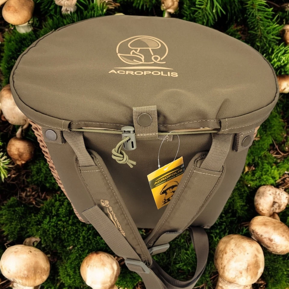 Mochila para recoger setas cesta grande de mimbre para forrajeo, mochilas de caza Foto 2 de 4