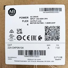 Sealed Allen-Bradley 22A-D4P0N104 SER A POWERFLEX 4 Catalog AC Drive US Free Tax