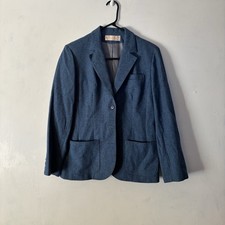 Vintage Pendleton Women s 100 Virgin Wool Classic Navy Blue Blazer Size M
