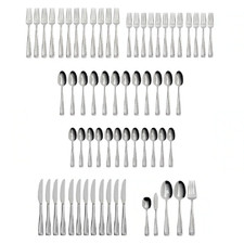 Oneida MODA (GLOSSY) 18/10 Stainless 65pc. Flatware Set (Service for Twelve) N/O