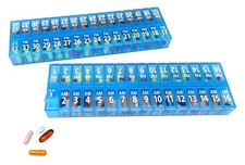 Monthly AM/PM Pill Box Organizer Set - 31 Day Medication Planner