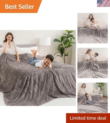 VelvetLoft Big Oversized King Family Blanket, All Season Mid-Weight Ultra Sil...