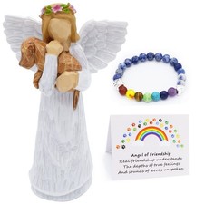 Angel of Friendship Pet Memorial Gift   Dog Remembrance Angel Figurine with 7...