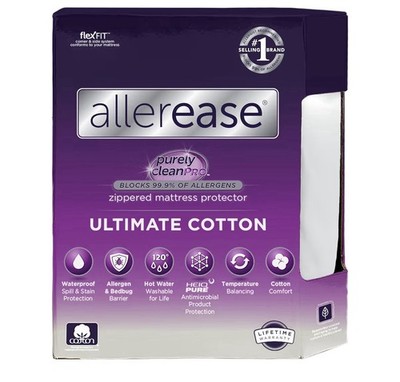 AllerEase Ultimate King Mattress Protector Cotton Waterproof Allergen Barrier