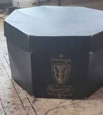 Cavanagh Park Avenue New York Black Cardboard Hat Box 1950s 15"L 13"W 8"T