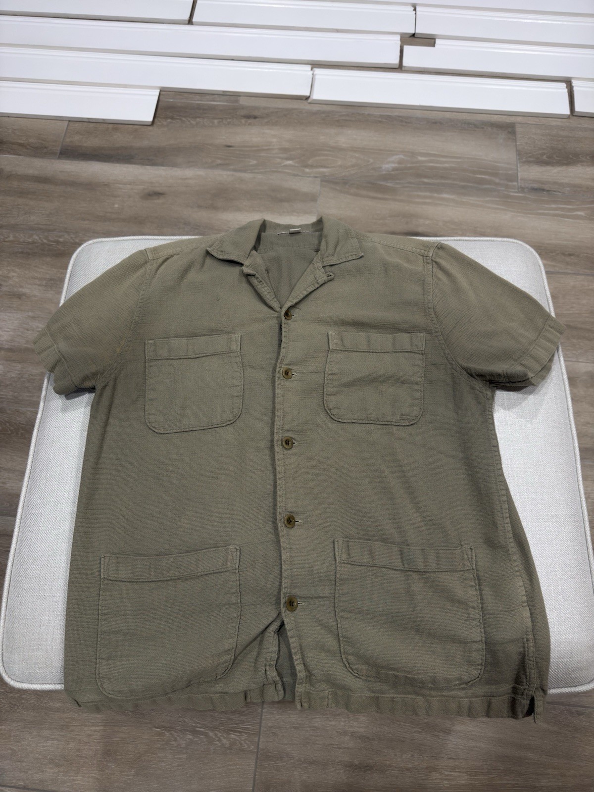 Wallace & Barnes Chore Shirt Men's Medium Green Camp 4 Pocket