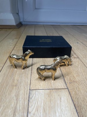 Brandneu: Sammler Artistic Concepts goldfarbene Pferdeornamente