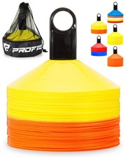 Pro Disc Cones Set of 50 - Agility Soccer Cones with Carry Bag and Holder f...