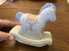 Hallmark Porcelain Bisque Pastel Rocking Horse Baby Toddler Nightlight Light VTG