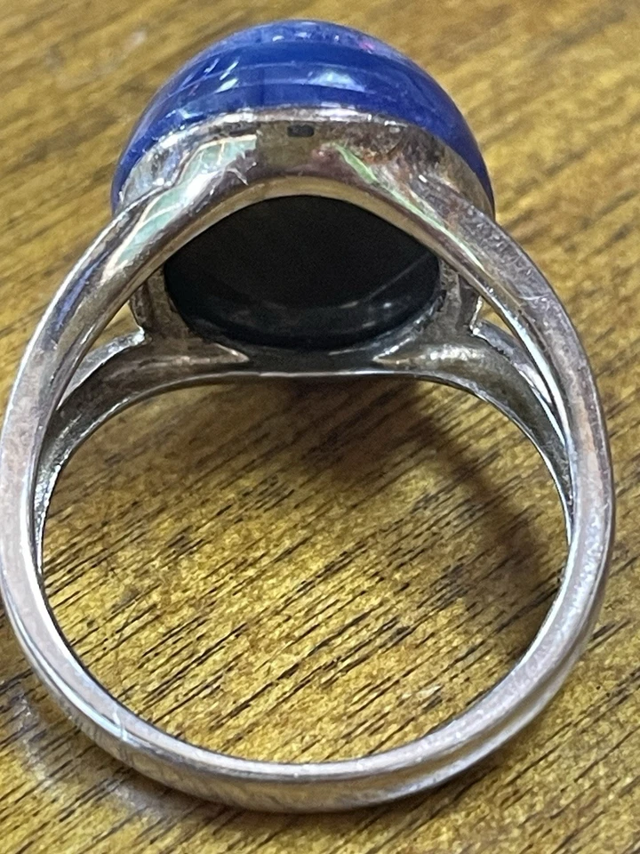 Anillo Whitney Kelly 925. Cabujón compuesto turquesa y lapislázuli. Talla 8.  Foto 4 de 4