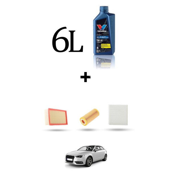 Hoffcar Wartungsset 3 Filter Und 6L ÖL FüR Audi A3 (8V1,8VK) 2.0 Tfsi S3 213K-image