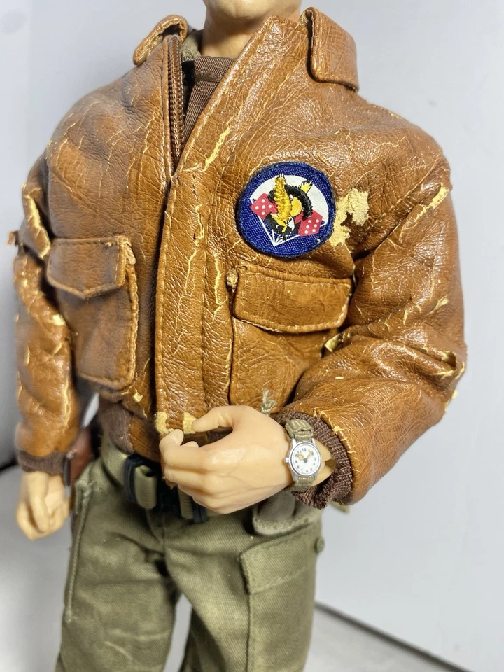 Chaqueta de cuero de soldadura modelo dragón 1:6 piloto oficial aerotransportado estadounidense 506 de la Segunda Guerra Mundial Foto 3 de 4