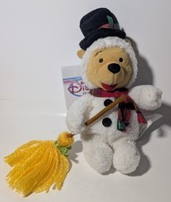 Vintage 1999 The Disney Store Snowman POOH Plush Beanie Figure 8 in. W/Tags
