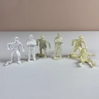Marx 60mm Lone Ranger Tonto Figures White Vinyl & Ivory & Yellow Cream Plastic
