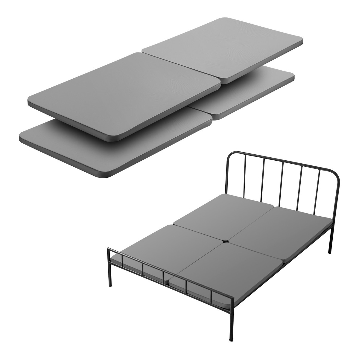 1.5 Inch Split Bunkie Board For Mattress Support Full Size 1.5-Inch Split Bunkie Board For Mattress Support - Full Size Grey Bed Foundation 5 Inch King Box Spring