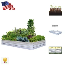Durable 8x4 Garden Bed in Galvanized Steel - Perfect for Vegetables and Flowers