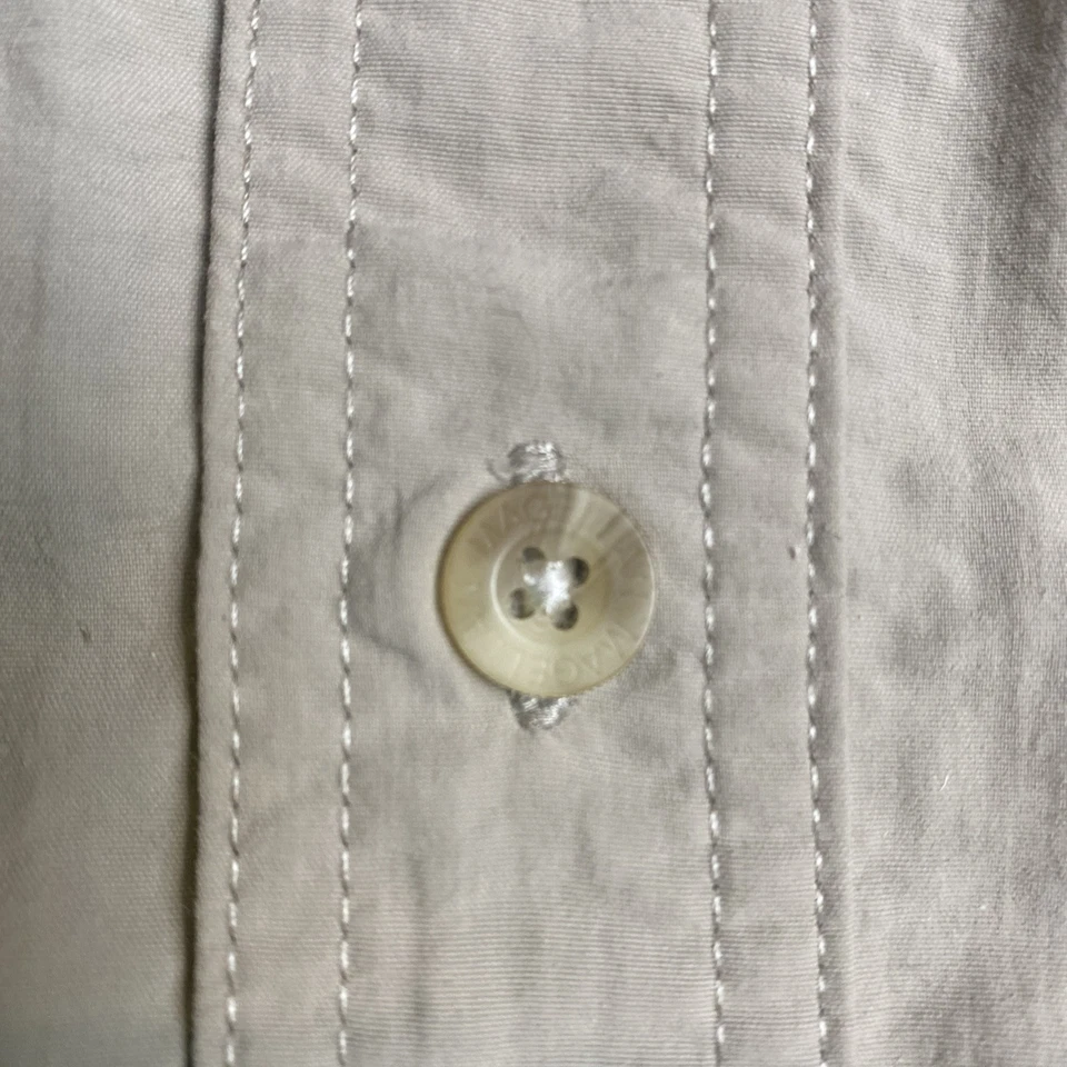 Magellan SS Nylon Button Up Shirt Men Size L Khaki  Fishing Outdoors Vented READ - Image 3 of 4