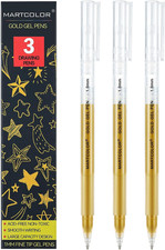 Gold Gel Pens, 1Mm Fine Point Gel Ink Pen Opaque Archival Ink Pens for Black Pap