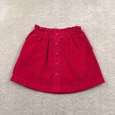 Crewcuts Skirt Girls Size 8 Red Elastic Pull On Corduroy A Line Pockets