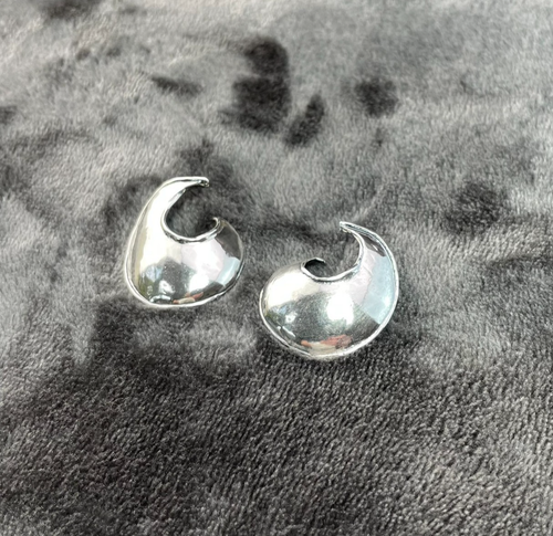 Or Paz PZ Israel Sterling Silver Crescent Earrings 9.39 Grams - Picture 4 of 10