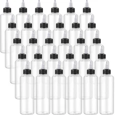 100 Pack 3.4 oz Round Plastic Squeeze Bottle with Lids, Oil Dispenser Bottle ...
