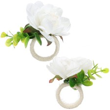 Linen Ring 12Pcs Starting Simple Simulation Flower Napkin Ring Mouth Cloth Ri >