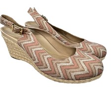 Vionic Womens 8 Aruba Coralina Dusty Pink Beige Espadrilles Wedge Heels Beach
