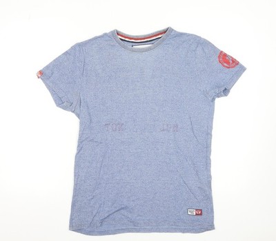 Superdry Track & Field Herren T-Shirt Blau Rundhals Kurzarm M