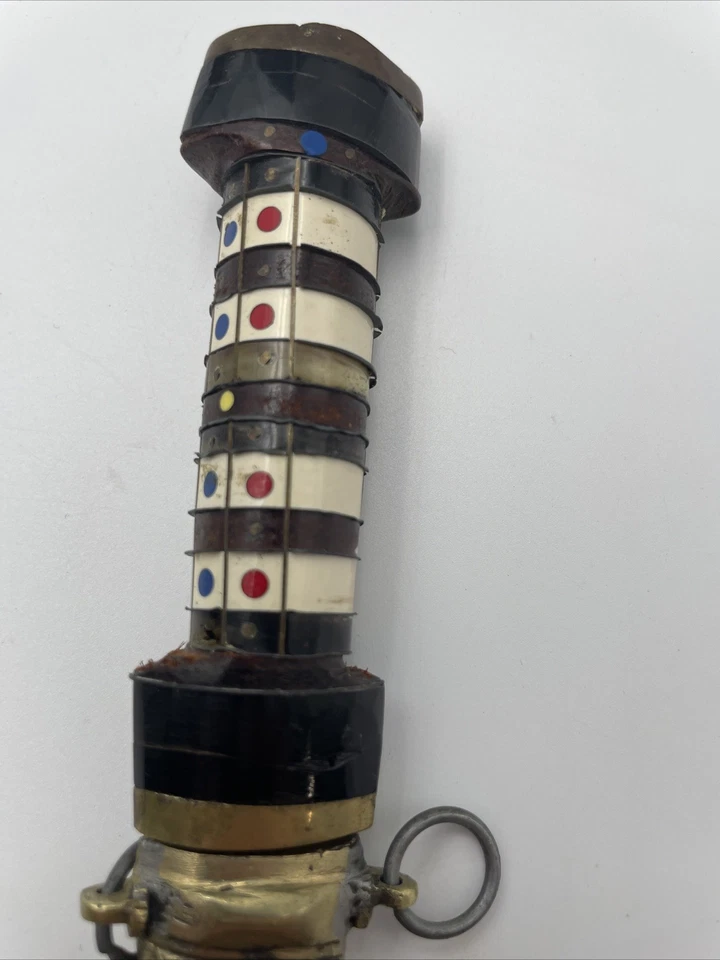 Decorative Inlay Handled Dagger With Engraving On Blade  - Image 3 of 4