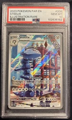 Steelix 208/182 SV04: Paradox Rift Art Rare PSA 10 Gem Mint