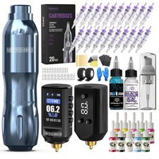 Wormhole Wireless Tattoo Kit Complete 91 Piece One Machine, Black