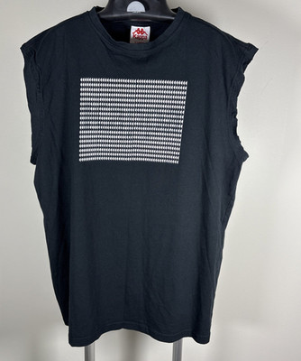 Kappa Black Faded Spell Out Trippy Logo Sleeveless T-Shirt Men's Size XL