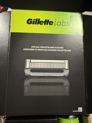 Gillette Labs 6ct Razor Blade Refills for Men W/Exfoliating Bar & 198g Shave Gel