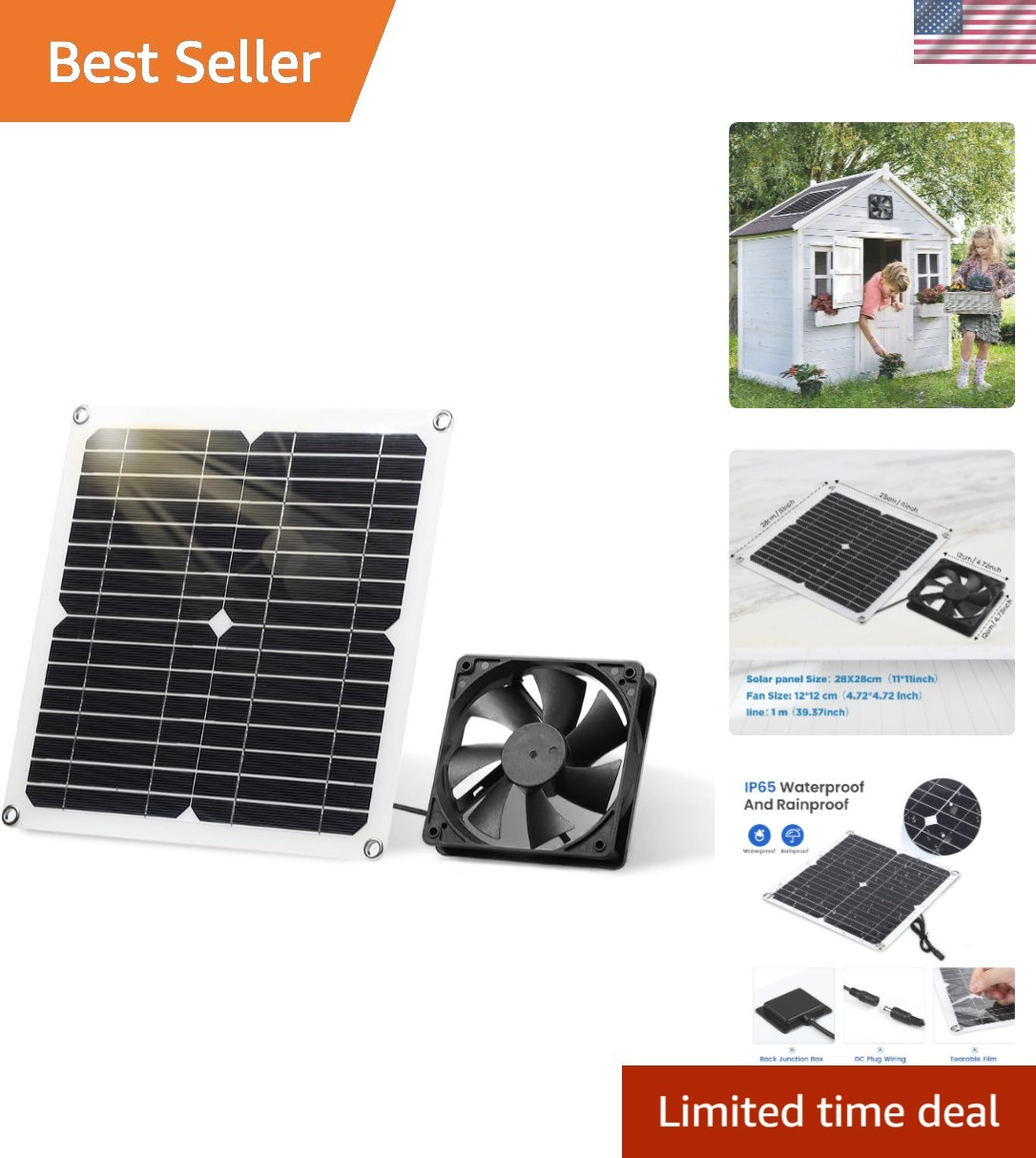 Durable Weatherproof Solar Panel Fan Kit for Reliable Outdoo