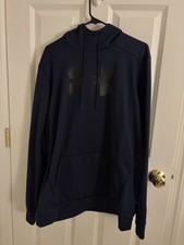 Under Armour Mens Armourfleece Logo Hoodie Dark Blue Sz Large Tall