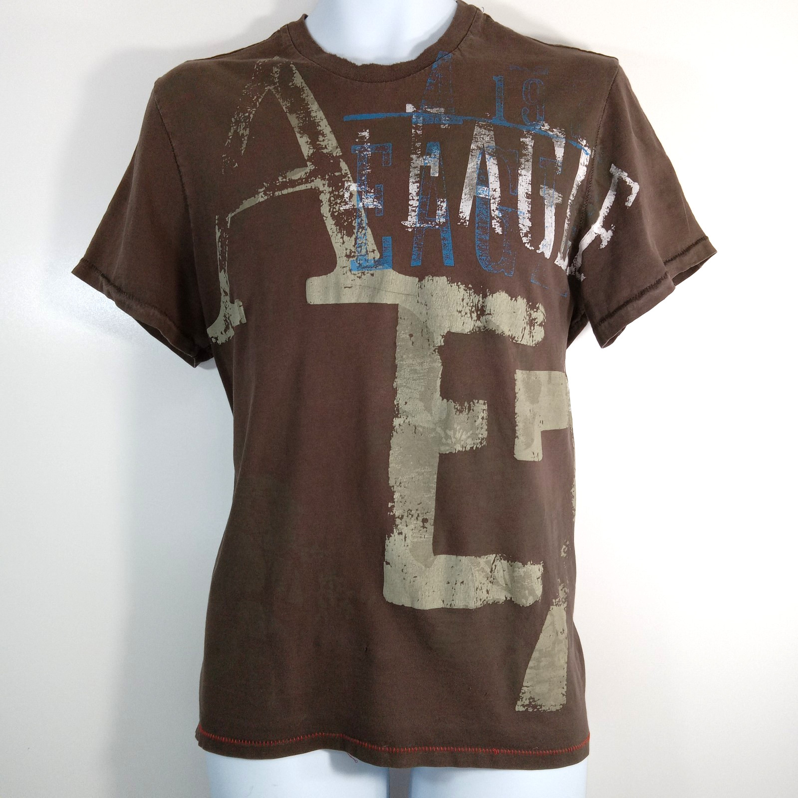 American Eagle Outfitters Mens Brown Vtg Fit Graphic T-Shirt Size M Distressed